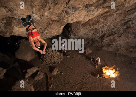 Escalade à El Arenal, Hidalgo, Mexique. Banque D'Images