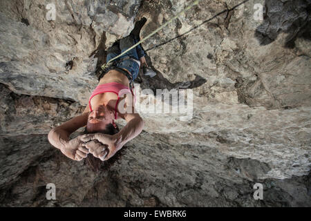 Escalade à El Arenal, Hidalgo, Mexique. Banque D'Images