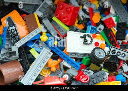 Figurines Lego sur l'affichage à Cartoomics, événement dédié aux bandes dessinées, dessins animés, cosplay, fantasy et des jeux Banque D'Images