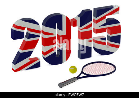 Wimbledon 2015 isolé sur fond blanc Banque D'Images