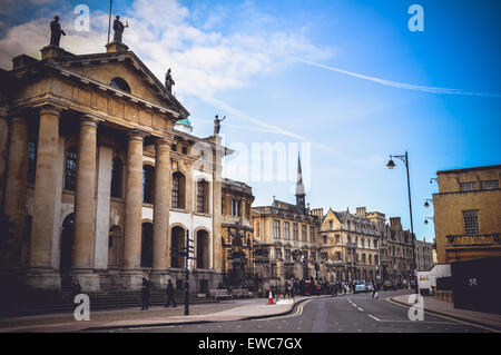 Vue de la rue large et la Bodleian Library (Clarendon Building), Oxford, Royaume-Uni Banque D'Images