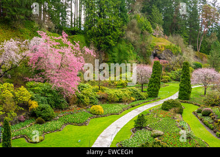 Les célèbres jardins Butchart tout près de Victoria, en Colombie-Britannique. Banque D'Images