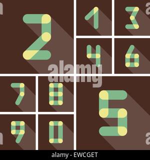 Des chiffres. Icons set. Vector design plat. Peut être utilisé comme élément de design web et signer. Illustration de Vecteur