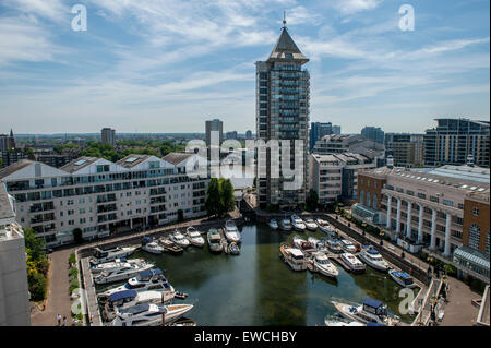 Un autre point de vue du Belvédère et Haebour Chelsea Building tiré de la suite penthouse de l'hôtel Chelsea Harbour Banque D'Images