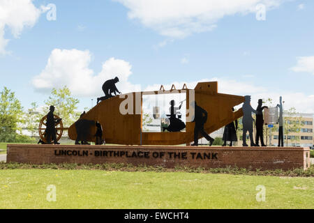 Lincoln Memorial Réservoir installé en mai 2015 à la mémoire de la Seconde Guerre mondiale, un réservoir produit dans Lincoln. Banque D'Images