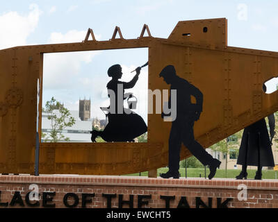 Lincoln Memorial Réservoir installé en mai 2015 à la mémoire de la Seconde Guerre mondiale, un réservoir produit dans Lincoln. Banque D'Images