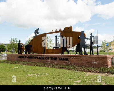 Lincoln Memorial Réservoir installé en mai 2015 à la mémoire de la Seconde Guerre mondiale, un réservoir produit dans Lincoln. Banque D'Images