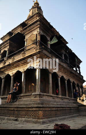 Krishna Mandir à Patan Durba Square, au Népal. Avant le séisme de 2015 Banque D'Images