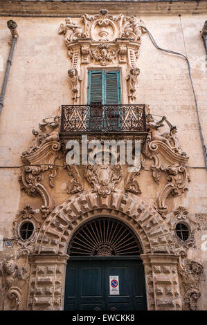 Italie Pouilles Salento Grecia Salentina Galatina Le palais baroque Bardoscia Banque D'Images