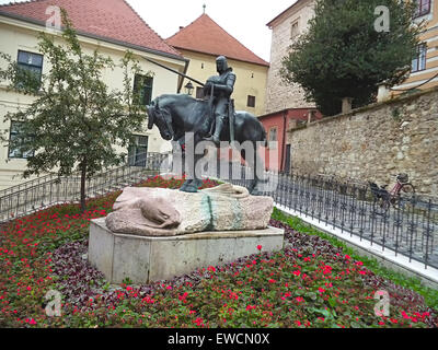 Statue d'un chevalier à cheval artiste inconnu Zagreb Croatie mise à jour Banque D'Images