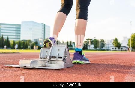 Sprinter prêt à démarrer. Banque D'Images