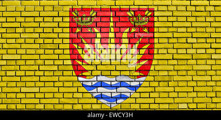 Pavillon de Suffolk peints sur le mur de brique Banque D'Images