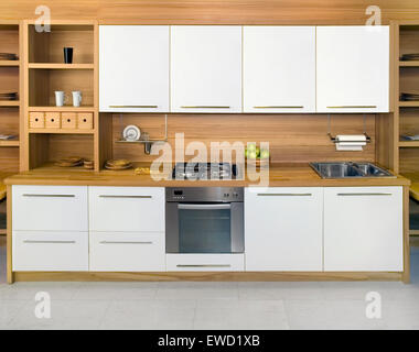 Châssis complet de cuisine simple et moderne. Banque D'Images
