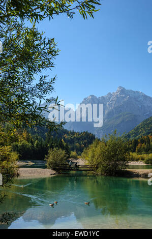 Jasna lac près de Kranjska Gora. La Slovénie Banque D'Images