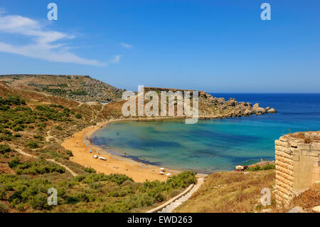 Ghajn Tuffieha Bay, Malte Banque D'Images