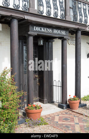 Dickens House à Broadstairs, Kent, UK. Abrite aujourd'hui un musée Dickens. Banque D'Images