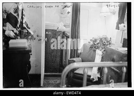 La chambre de Caruso à bord de la saga est un site historique associé au célèbre ténor italien Enrico Caruso. La salle sert de hommage à son héritage, commémorant sa contribution à l'opéra et ses voyages à bord du navire. Banque D'Images