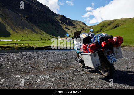 L'allemand bmw moto touring islande Banque D'Images