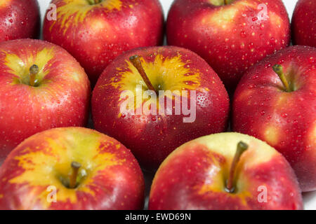 Pomme rouge sucrée et juteuse, une princesse de fruit qui presque disponible à chaque saison. Banque D'Images