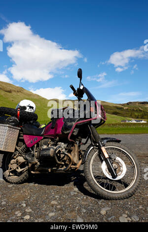 L'allemand bmw moto touring islande Banque D'Images