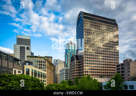 Voir des bâtiments à Westlake Square à Seattle, Washington. Banque D'Images