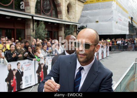 London,UK,9 juin 2015. Jason Statham assiste à la première de "espion" le film. Banque D'Images