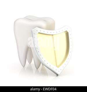 Dent blanche couverte de l'écu Banque D'Images