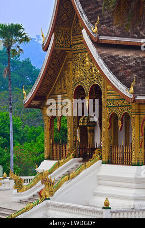 Le Haw Pha Bang ou temple royal est situé dans le complexe du Palais Royal, Luang Prabang, Laos Banque D'Images