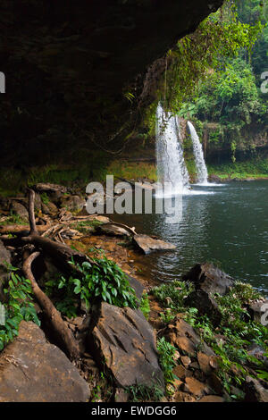 L'CHAMPEE Cascade est situé sur le PLATEAU DES BOLAVENS près de Pakse, LAOS DU SUD - Banque D'Images