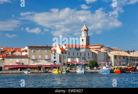 La vieille ville de Krk en Croatie. Ville principale de l'île de Krk. Banque D'Images