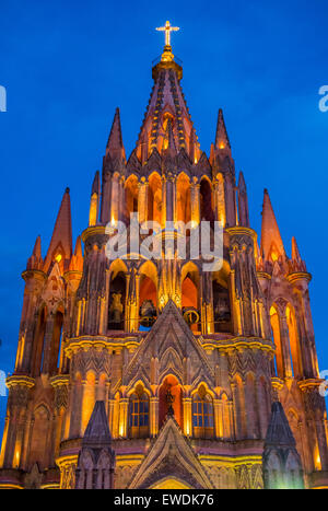 La Parroquia de San Miguel Arcangel church à San Miguel de Allende , Mexique Banque D'Images