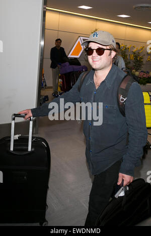 Chiba, Japon. 24 Juin, 2015. Acteur Haley Joel Osment arrive à l'Aéroport International de Narita, le 24 juin 2015, Chiba, Japon. Thomas Fersen est au Japon pour promouvoir son film ''Tusk.'' Crédit : Rodrigo Reyes Marin/AFLO/Alamy Live News Banque D'Images