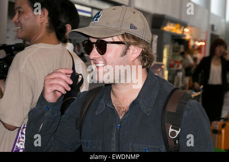 Chiba, Japon. 24 Juin, 2015. Acteur Haley Joel Osment arrive à l'Aéroport International de Narita, le 24 juin 2015, Chiba, Japon. Thomas Fersen est au Japon pour promouvoir son film ''Tusk.'' Crédit : Rodrigo Reyes Marin/AFLO/Alamy Live News Banque D'Images