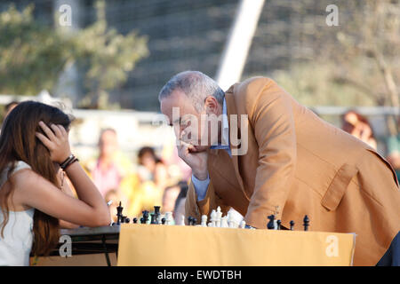 Joueur de premier plan et activiste politique majeur Garry Kasparov a été invité à Athènes par la Fondation Stavros Niarchos à pla Banque D'Images
