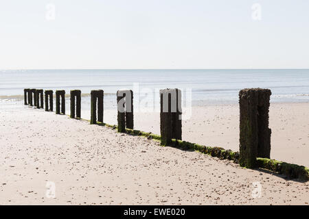 La côte anglaise à Littlestone sur mer,Kent Banque D'Images