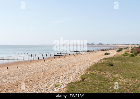 La côte anglaise à Littlestone sur mer,Kent Banque D'Images