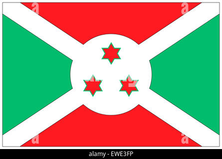 Fahne : Burundi/ Drapeau : le Burundi. Banque D'Images