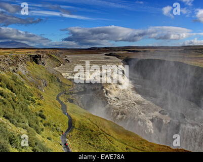 Célèbre cascade Gulfoss, Islande Banque D'Images