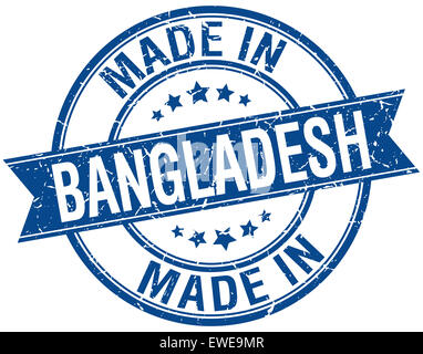 Fait en Bangladesh ronde bleu vintage stamp Banque D'Images