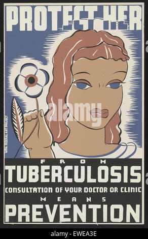 Projets de travail de l'Administration (WPA) affiche pour la tuberculose produite entre 1936 et 1943. (Bibliothèque du Congrès) Banque D'Images