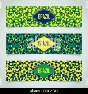 Carnaval brésilien bannière avec motif géométrique et rhombus dans le centre. Vector EPS 10 Illustration de Vecteur