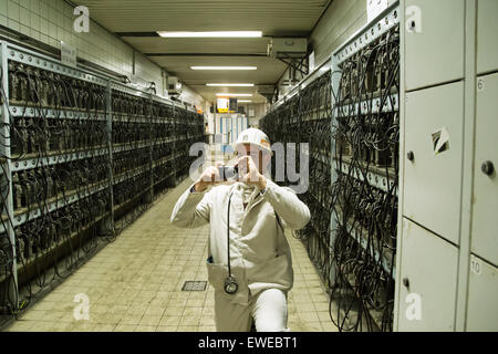 Bottrop, Allemagne, des visites de la mine d' un visiteur Banque D'Images