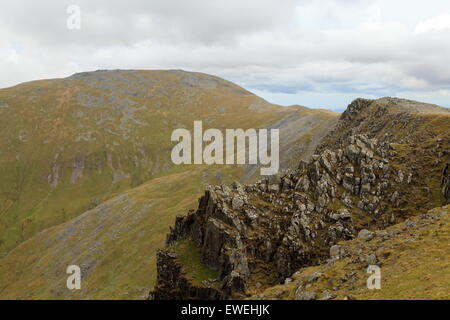 La vue de Cefn Carnedd Llewelyn Ysgolion Duon vers Banque D'Images