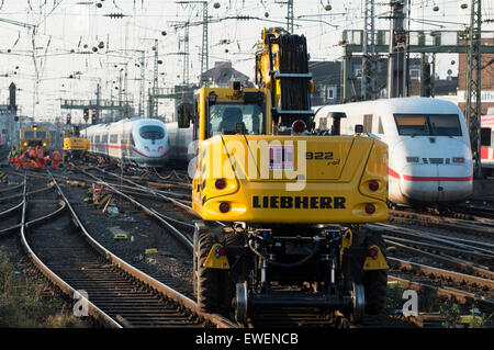 Liebherr 922 grue Rail vers la route, Cologne, Allemagne. Banque D'Images