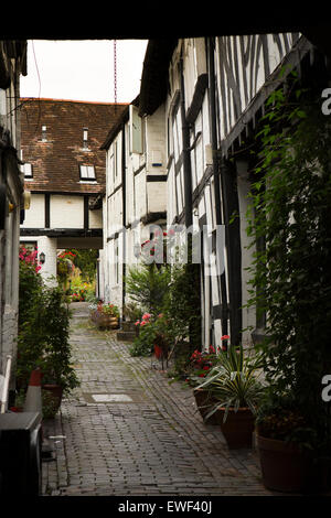 Royaume-uni, Angleterre, Shropshire, Bridgnorth, Grand-rue, ruelle anciennes maisons anciennes contenant Banque D'Images