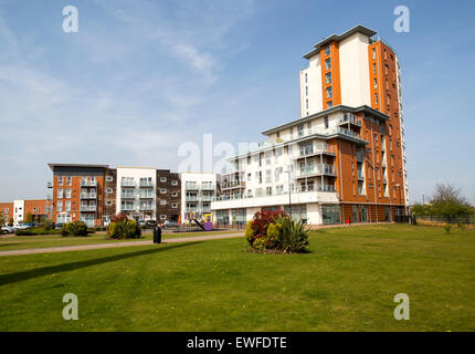 Appartement moderne dans le logement de Compair Crescent, centre d'Ipswich, Suffolk, Angleterre, RU Banque D'Images