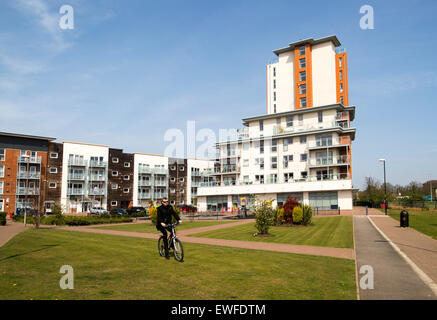 Appartement moderne dans le logement de Compair Crescent, centre d'Ipswich, Suffolk, Angleterre, RU Banque D'Images