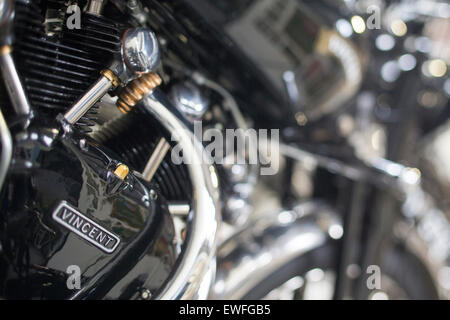 Vincent HRD classic marque moto cas moteur Banque D'Images