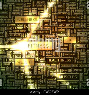 La remise en forme. Nuage de mots illustration. Tag Cloud concept collage. Illustration de Vecteur