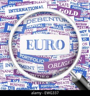 EURO. Nuage de mots illustration. Tag Cloud concept collage. Illustration de Vecteur